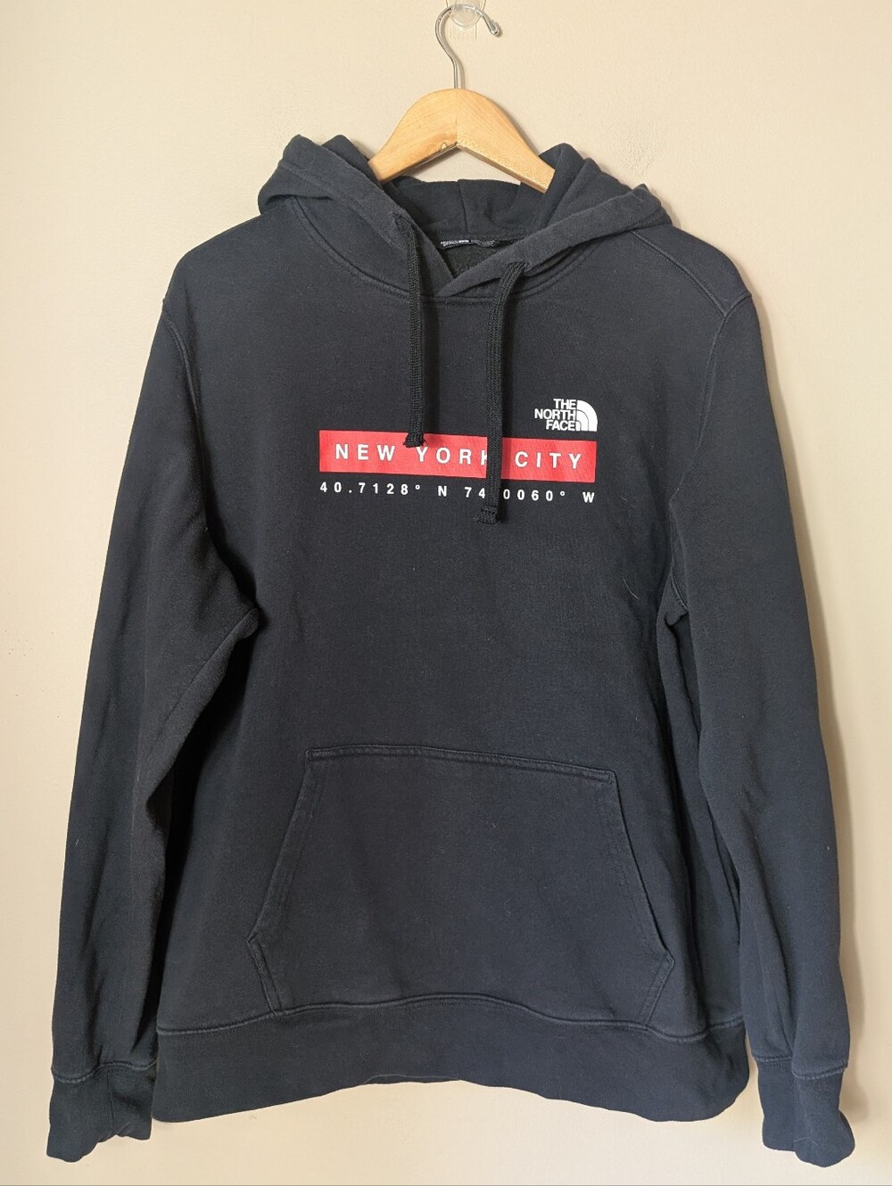 The North Face Black Hoodie with Red New York City Graphic